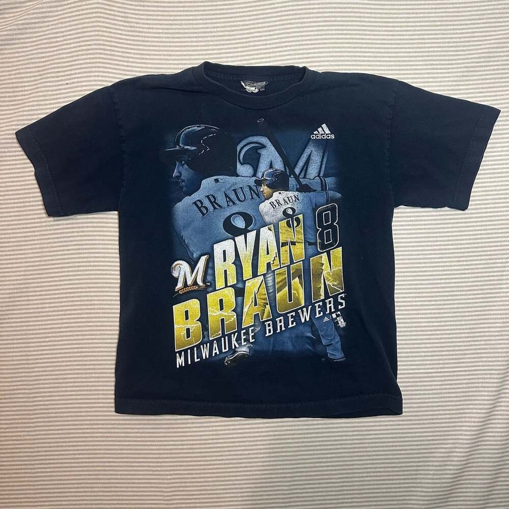 Adidas Ryan Braun Milwaukee Brewers T-Shirt Kids Large